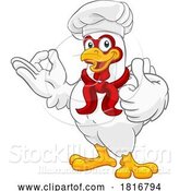 Vector Illustration of Cartoon Chef Chicken Rooster Cockerel Thumbs up Perfect by AtStockIllustration