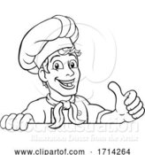 Vector Illustration of Cartoon Chef Cook Baker Thumbs up Cartoon by AtStockIllustration