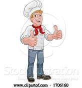 Vector Illustration of Cartoon Chef Cook Baker Thumbs up Character by AtStockIllustration