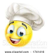 Vector Illustration of Cartoon Chef Emoticon Cook Face by AtStockIllustration