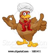 Vector Illustration of Cartoon Chicken Chef Rooster Cockerel Thumbs up Perfect by AtStockIllustration