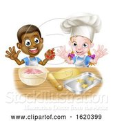 Vector Illustration of Cartoon Child Bakers Baking by AtStockIllustration