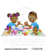 Vector Illustration of Cartoon Children Playing with Paints by AtStockIllustration