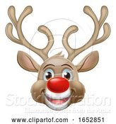 Vector Illustration of Cartoon Christmas Reindeer Character by AtStockIllustration