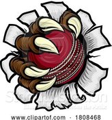 Vector Illustration of Cartoon Cricket Ball Claw Monster Animal Hand by AtStockIllustration