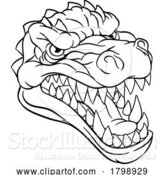 Vector Illustration of Cartoon Crocodile Alligator Lizard Dino Monster by AtStockIllustration