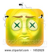 Vector Illustration of Cartoon Dead Zombie Emoji Emoticon Icon Character by AtStockIllustration