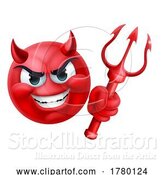 Vector Illustration of Cartoon Devil Emoji Emoticon Guy Face Icon Mascot by AtStockIllustration