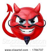 Vector Illustration of Cartoon Devil Emoji Emoticon Guy Face Icon Mascot by AtStockIllustration