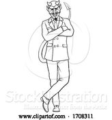 Vector Illustration of Cartoon Devil Evil Business Man in Suit by AtStockIllustration