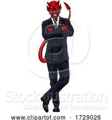 Vector Illustration of Cartoon Devil Evil Business Man in Suit by AtStockIllustration