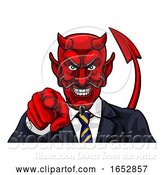 Vector Illustration of Cartoon Devil Evil Business Man Pointing in Suit by AtStockIllustration