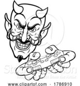 Vector Illustration of Cartoon Devil Gamer Video Game Controller Mascot Cartoon by AtStockIllustration