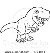 Vector Illustration of Cartoon Dinosaur T Rex Animal Illustration by AtStockIllustration