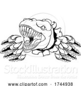 Vector Illustration of Cartoon Dinosaur T Rex or Raptor Mascot by AtStockIllustration