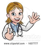 Vector Illustration of Cartoon Doctor Character Sign Thumbs up by AtStockIllustration