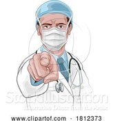 Vector Illustration of Cartoon Doctor Pointing Your Country Needs Wants You by AtStockIllustration