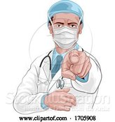 Vector Illustration of Cartoon Doctor Wants or Needs You Pointing Medical Concept by AtStockIllustration