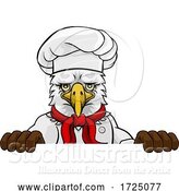 Vector Illustration of Cartoon Eagle Chef Mascot Sign Character by AtStockIllustration