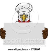 Vector Illustration of Cartoon Eagle Chef Restaurant Mascot Sign by AtStockIllustration