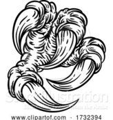 Vector Illustration of Cartoon Eagle Claw Talon Monster Hand Vintage Woodcut by AtStockIllustration