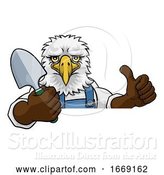 Vector Illustration of Cartoon Eagle Gardener Gardening Animal Mascot by AtStockIllustration