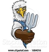 Vector Illustration of Cartoon Eagle Gardener Gardening Animal Mascot by AtStockIllustration