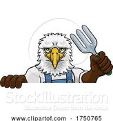 Vector Illustration of Cartoon Eagle Gardener Gardening Animal Mascot by AtStockIllustration