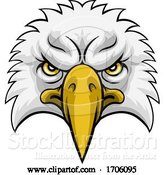 Vector Illustration of Cartoon Eagle Head Mascot Face by AtStockIllustration