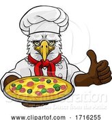 Vector Illustration of Cartoon Eagle Pizza Chef Restaurant Mascot Sign by AtStockIllustration