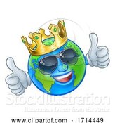 Vector Illustration of Cartoon Earth Globe King Sunglasses World Mascot by AtStockIllustration