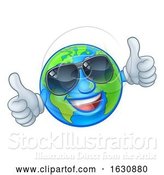 Vector Illustration of Cartoon Earth Globe Sunglasses Shades World Mascot by AtStockIllustration