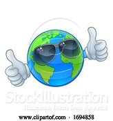 Vector Illustration of Cartoon Earth Globe Sunglasses Shades World Mascot by AtStockIllustration