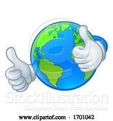 Vector Illustration of Cartoon Earth Globe World Character Mascot by AtStockIllustration
