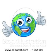 Vector Illustration of Cartoon Earth Globe World Character Mascot by AtStockIllustration
