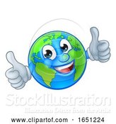 Vector Illustration of Cartoon Earth Globe World Mascot Character by AtStockIllustration