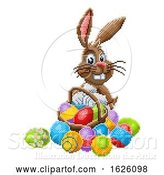 Vector Illustration of Cartoon Easter Bunny Pixel Art 8 Bit Game Cartoon by AtStockIllustration