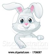 Vector Illustration of Cartoon Easter Bunny Rabbit Sign by AtStockIllustration