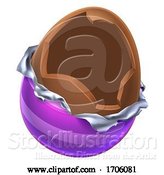 Vector Illustration of Cartoon Easter Egg Chocolate Broken Open by AtStockIllustration