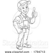 Vector Illustration of Cartoon Electrician Handyman Screwdriver Mascot by AtStockIllustration