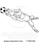 Vector Illustration of Cartoon Elephant Soccer Football Player Sports Mascot by AtStockIllustration