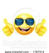 Vector Illustration of Cartoon Emoji Emoticon Face in Sunglasses Icon by AtStockIllustration