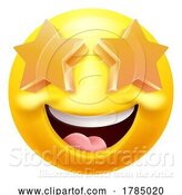 Vector Illustration of Cartoon Emoji Emoticon Face Star Eyes Icon by AtStockIllustration