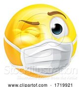 Vector Illustration of Cartoon Emoji Emoticon PPE Medical Mask Face Winking by AtStockIllustration