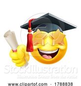 Vector Illustration of Cartoon Emoji Graduate College Star Eyes Emoticon by AtStockIllustration