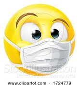 Vector Illustration of Cartoon Emoticon Emoji PPE Medical Mask Face Icon by AtStockIllustration