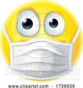 Vector Illustration of Cartoon Emoticon Emoji PPE Medical Mask Face Icon by AtStockIllustration
