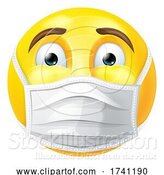 Vector Illustration of Cartoon Emoticon Emoji PPE Medical Mask Face Icon by AtStockIllustration