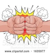 Vector Illustration of Cartoon Fist Bump Explosion Hands Punch Cartoon by AtStockIllustration