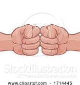 Vector Illustration of Cartoon Fist Bump Hands Punch Cartoon by AtStockIllustration